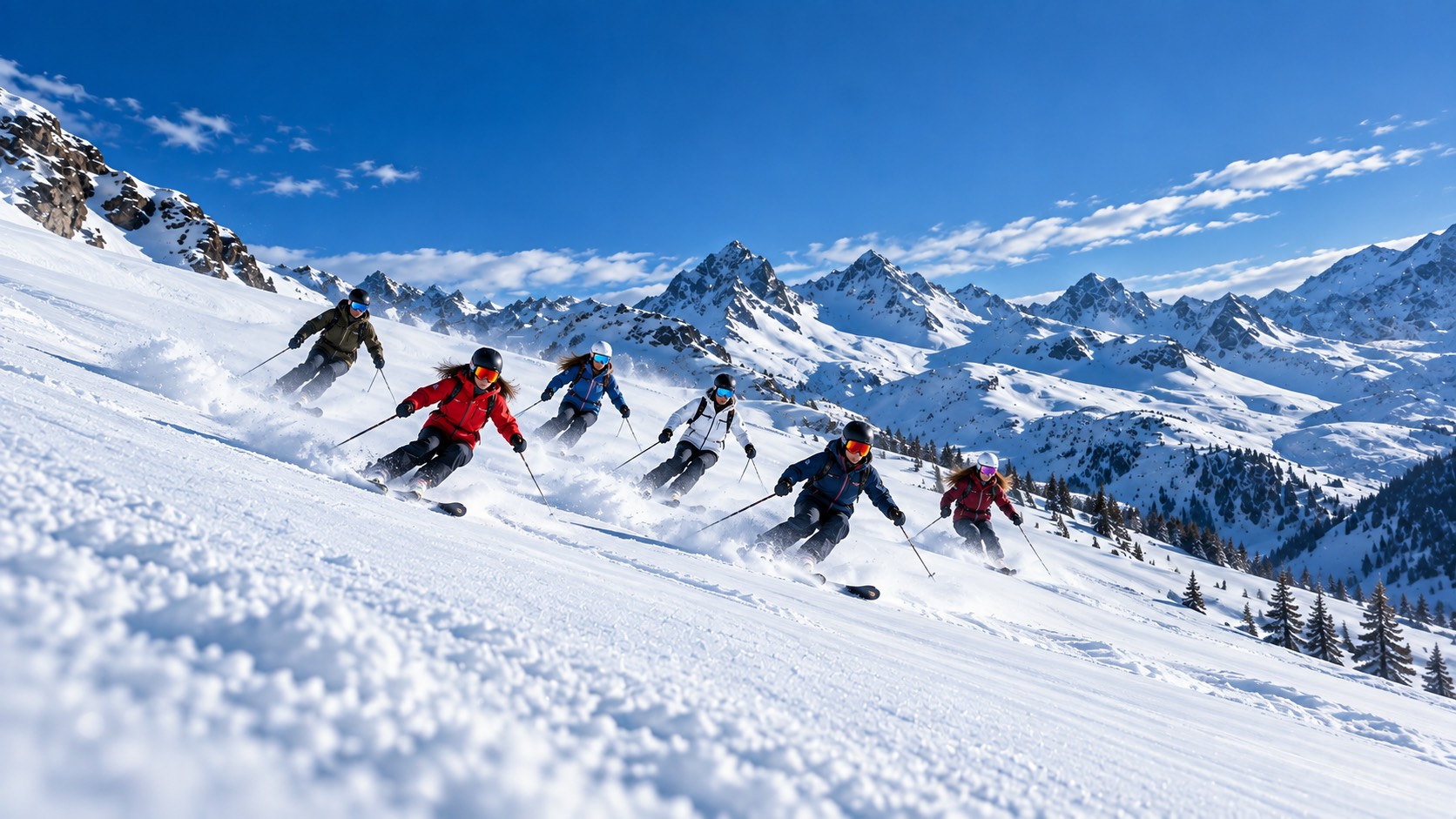 Grupo de escolares en las pistas de Masella con Bajocero Sport